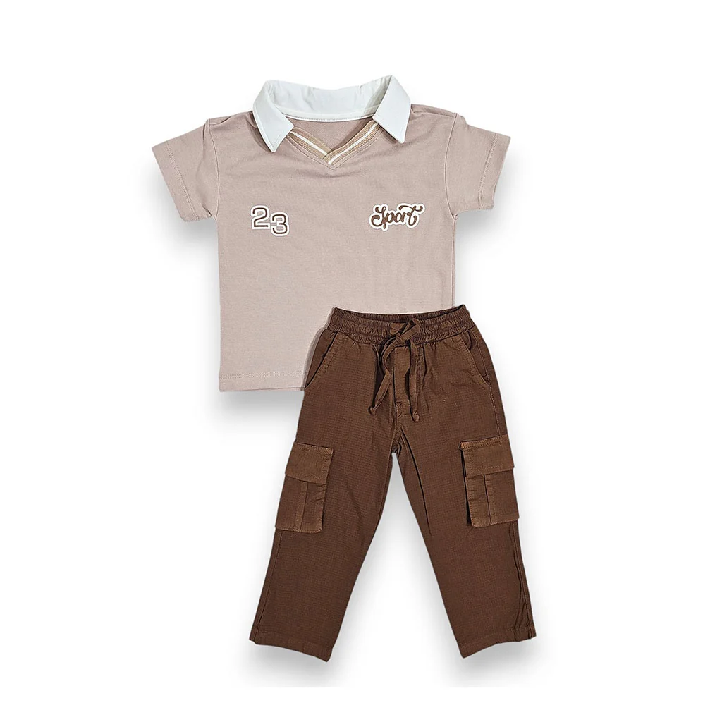 51982 CONJUNTO INFANTIL NIÑO - POLO SPORT NÚMERO 23 Y PANTALÓN CARGO - Image 2