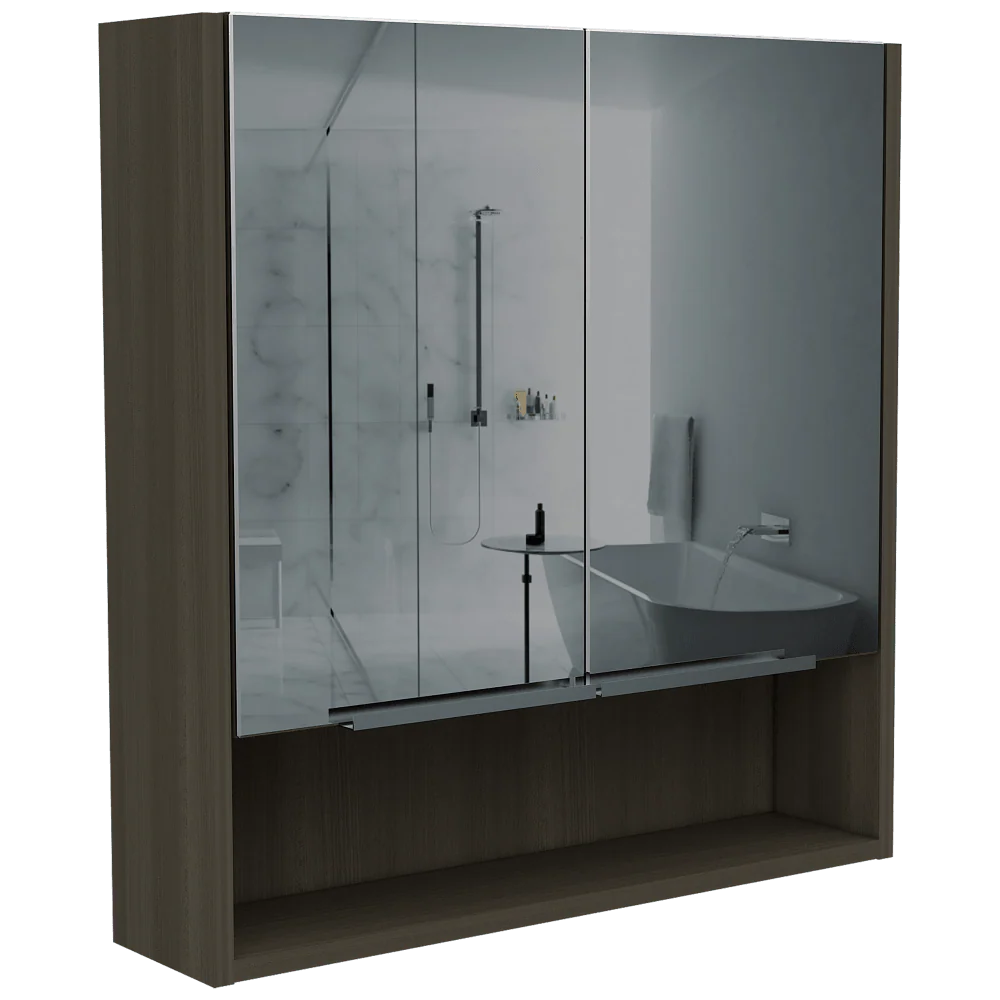 GABINETE DE BAÑO RAWANA, CANELA, INCLUYE ESPEJO Y ENTREPAÑOS PARA GUARDAR OBJETOS DE ASEO - Image 6