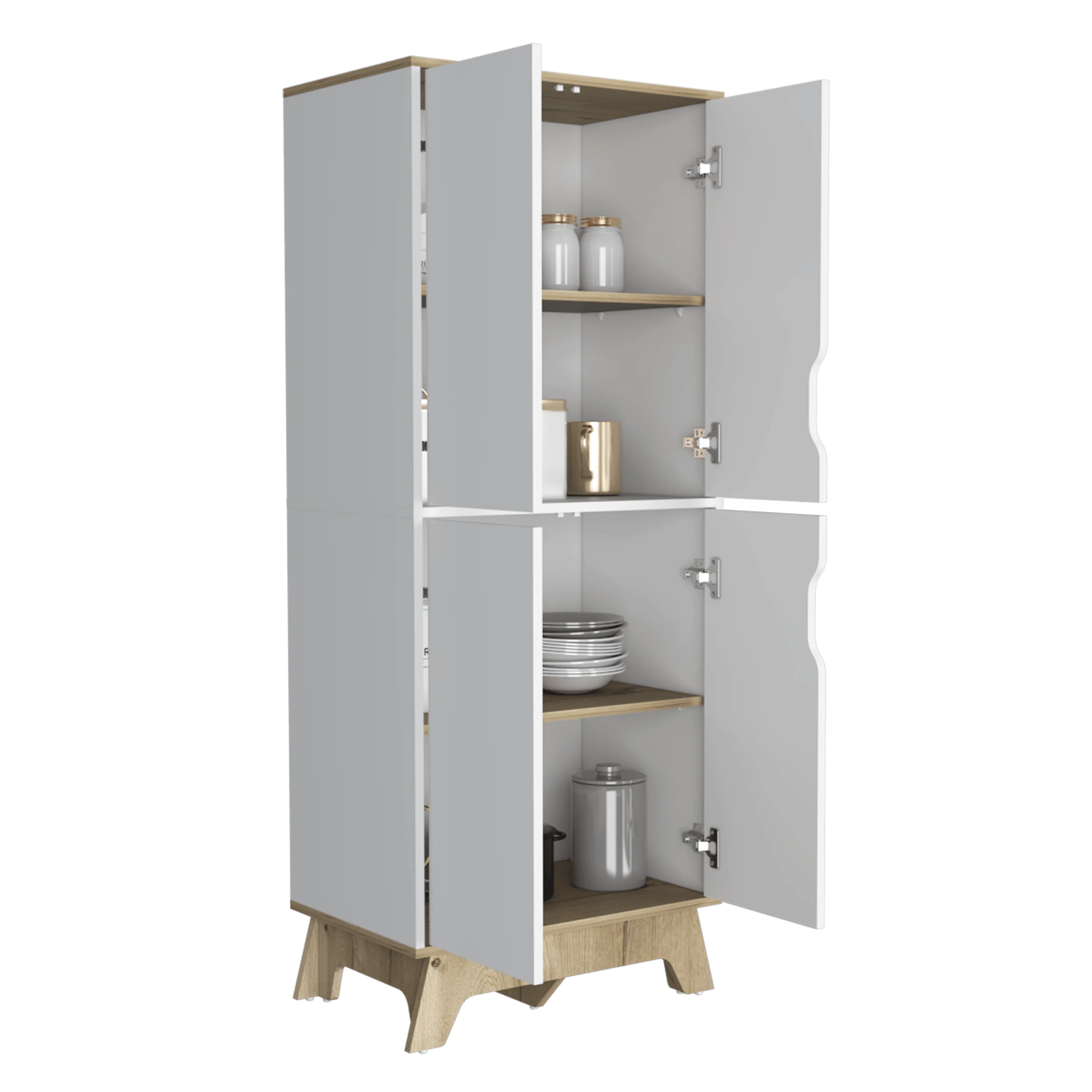 ALACENA AQUA, BLANCO Y CAFÉ CLARO, CON CUATRO PUERTAS ABATIBLES - Image 2