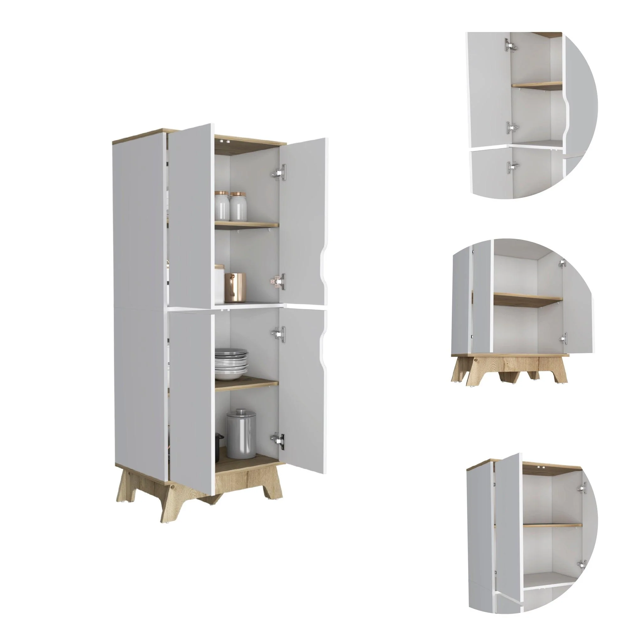 ALACENA AQUA, BLANCO Y CAFÉ CLARO, CON CUATRO PUERTAS ABATIBLES - Image 7