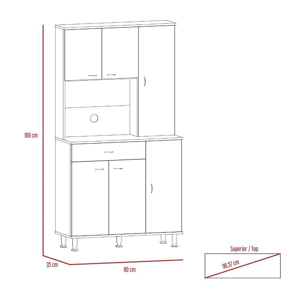 ALACENA BAGAN, BLANCO, CON UN CAJÓN Y SEIS PUERTAS BATIENTES ZF - Image 7