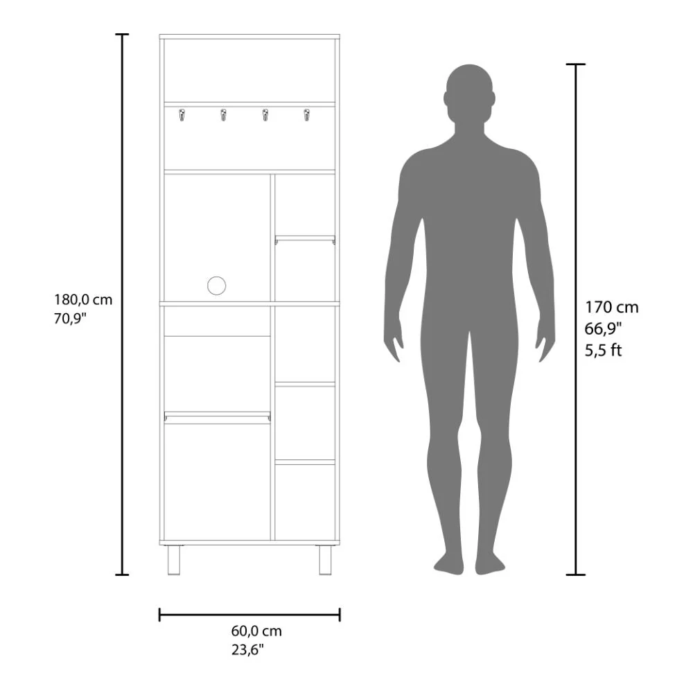 Alacena Carajillo, Kronos Blanco y Kronos Nogal, Con gran espacio de almacenamiento funcional ZF - Image 9