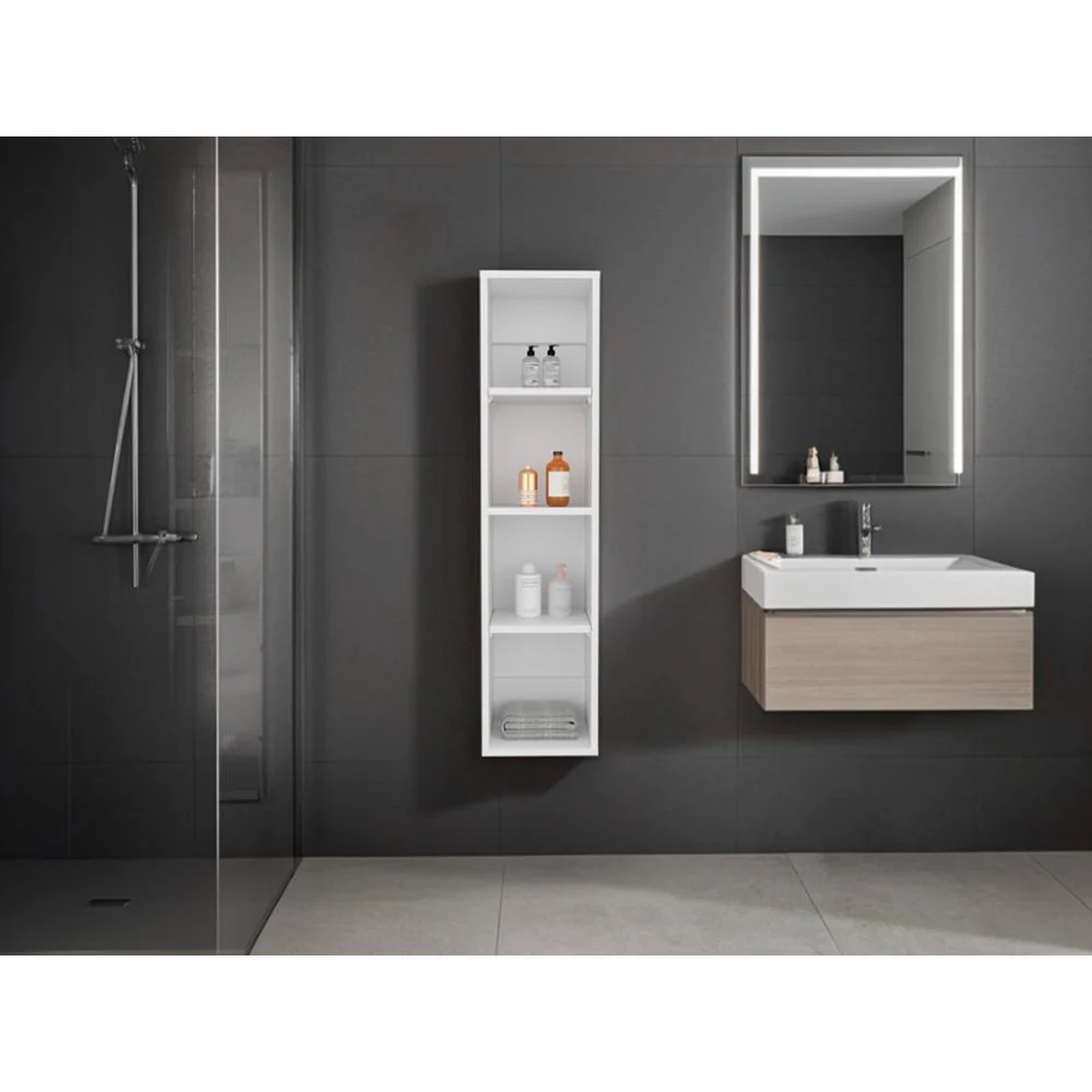 Alacena de Pared Pequeño Minimalista, Blanco, sin puertas, para implementos de aseo ZF - Image 5