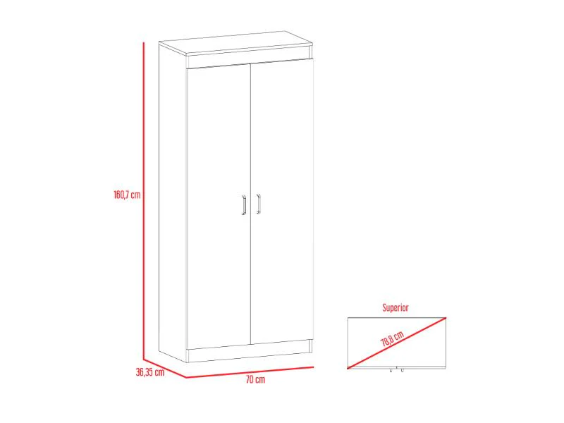 ALACENA MULTIUSOS VARESE, BARDOLINO Y BLANCO VAINILLA, POSEE UN ESTANTE ADICIONAL EN LA PUERTA Y CUATRO ENTREPAÑOS - Image 12