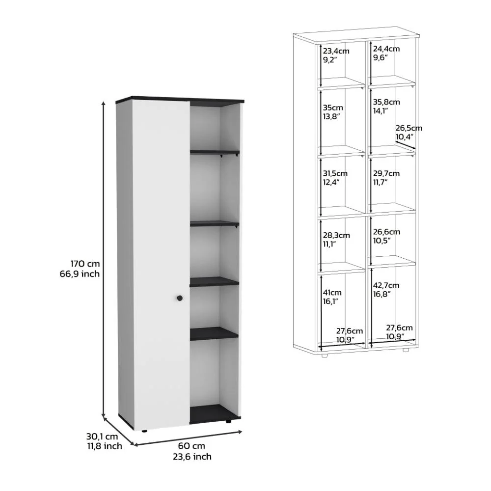 ALACENA MULTIUSOS HORBIZ, BLANCO Y WENGUE, CON ESPACIO PARA GUARDAR INSUMOS ZF - Image 7