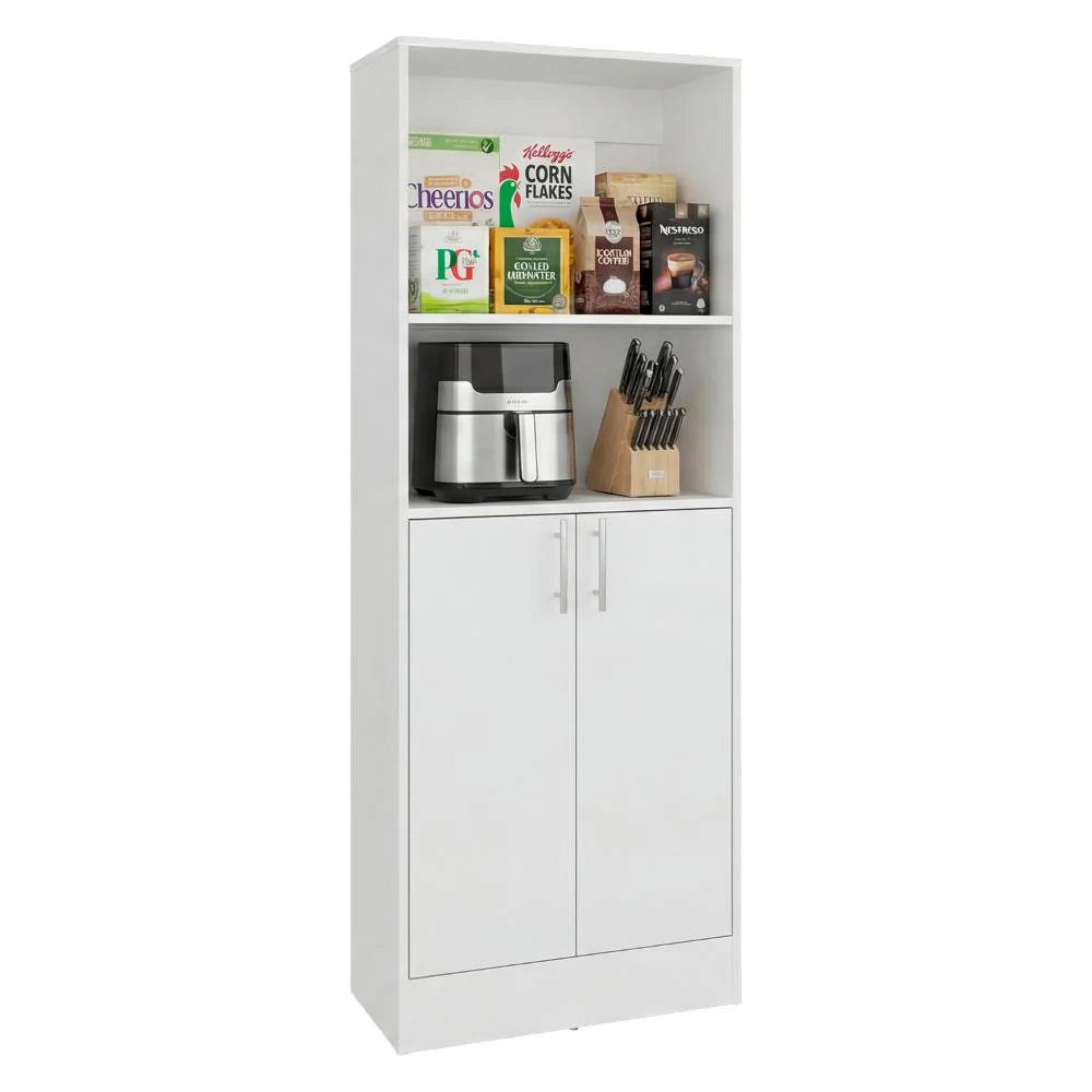Alacena Multiusos Juko, Kronos Blanco, Con dos puertas abatibles, con entrepaños y amplio almacenamiento ZF