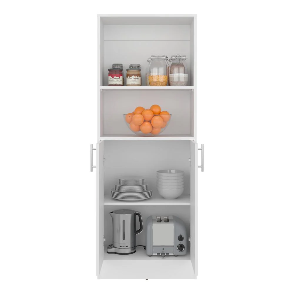 Alacena Multiusos Juko, Kronos Blanco, Con dos puertas abatibles, con entrepaños y amplio almacenamiento ZF - Image 3