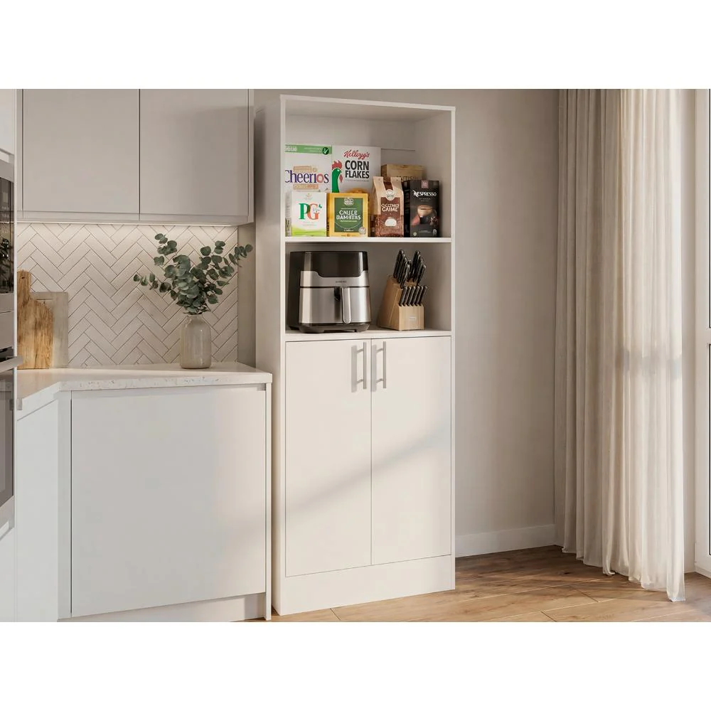 Alacena Multiusos Juko, Kronos Blanco, Con dos puertas abatibles, con entrepaños y amplio almacenamiento ZF - Image 6