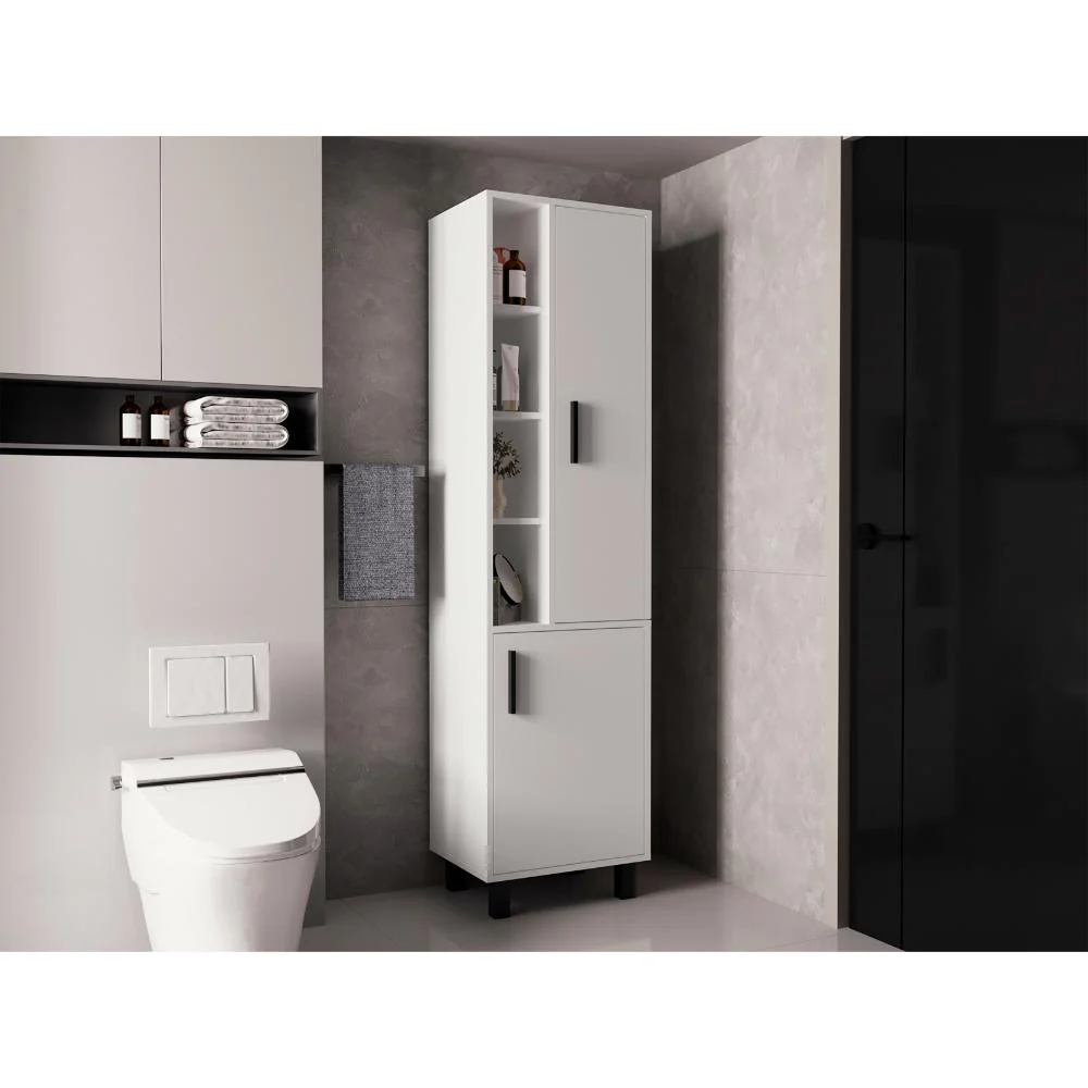 ALACENA STANTON, BLANCO DUQUEZA, CON MANIJAS METÁLICAS Y GRAN ESPACIO DE ALMACENAMIENTO ZF - Image 3