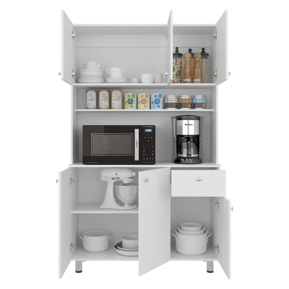 Alacena Wiston, Kronos Blanco, Seis puertas abatibles y un cajón con amplio espacio de almacenamiento ZF - Image 2