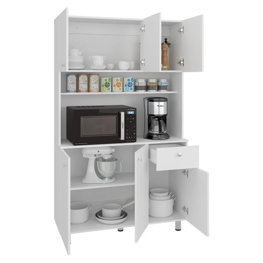 Alacena Wiston, Kronos Blanco, Seis puertas abatibles y un cajón con amplio espacio de almacenamiento ZF - Image 3