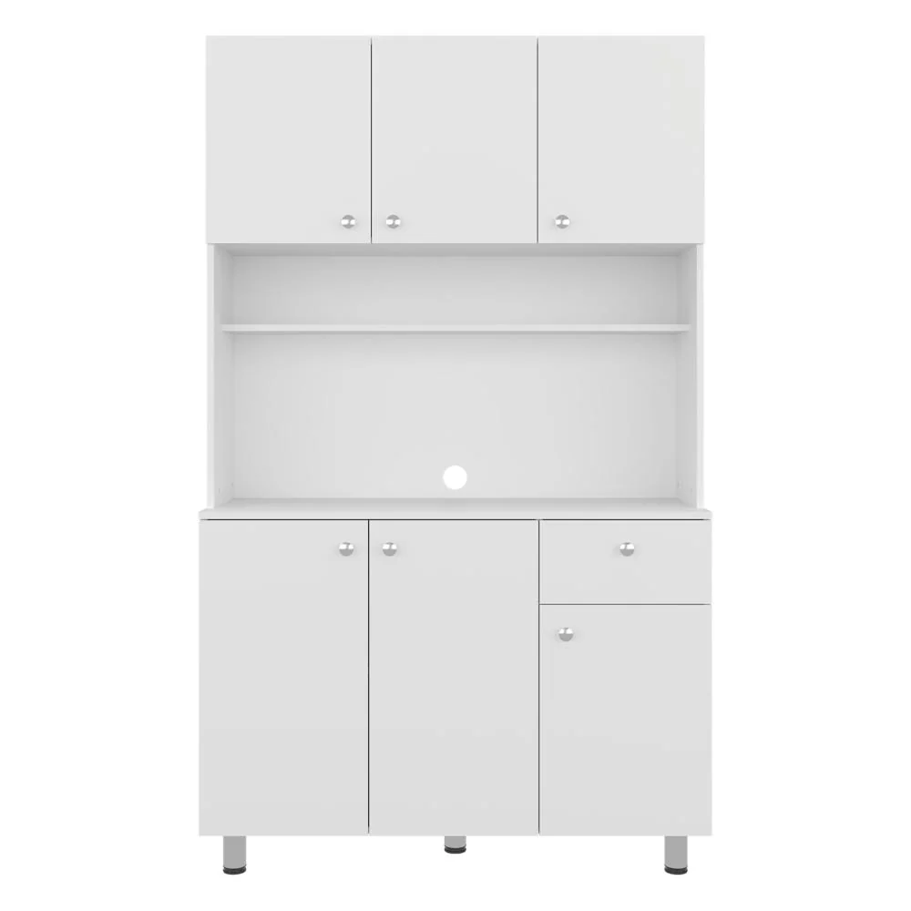 Alacena Wiston, Kronos Blanco, Seis puertas abatibles y un cajón con amplio espacio de almacenamiento ZF - Image 7