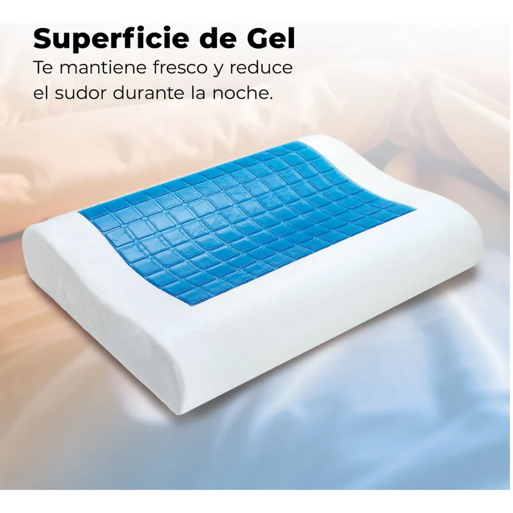 ALMOHADA ORTOPÉDICA CON MEMORIA Y GEL REFRESCANTE ENERGY PLUS 60X40CM ERGONÓMICA ANTIÁCAROS HIPOALERGÉNICA FUNDA LAVABLE IDEAL PARA DOLORES DE CUELLO Y MEJORAR EL SUEÑO. - Image 3
