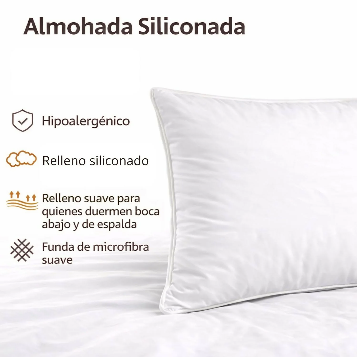 Almohada siliconada con funda 50x70cm Set x2 - Image 5