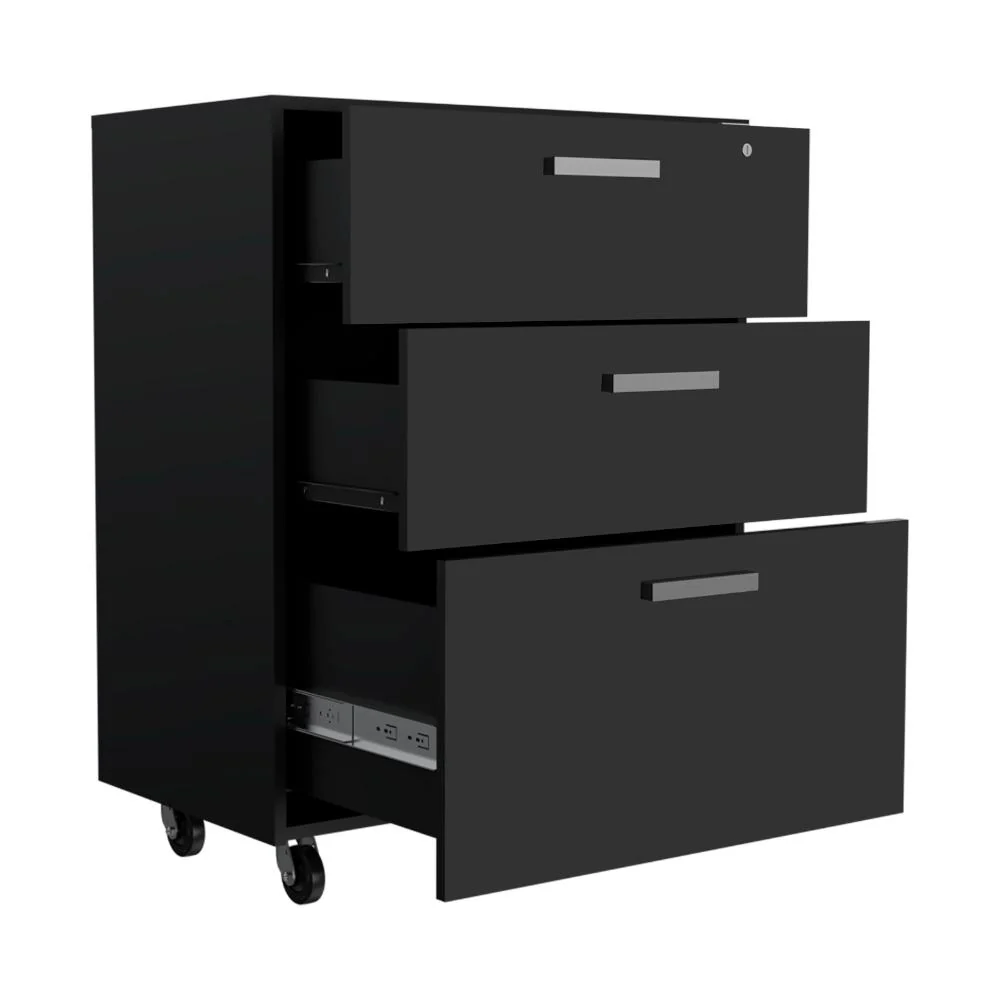 ARCHIVADOR MULTIUSOS MARTIN, WENGUE, CON CERRADURA Y LLAVE PARA PUERTA - Image 2