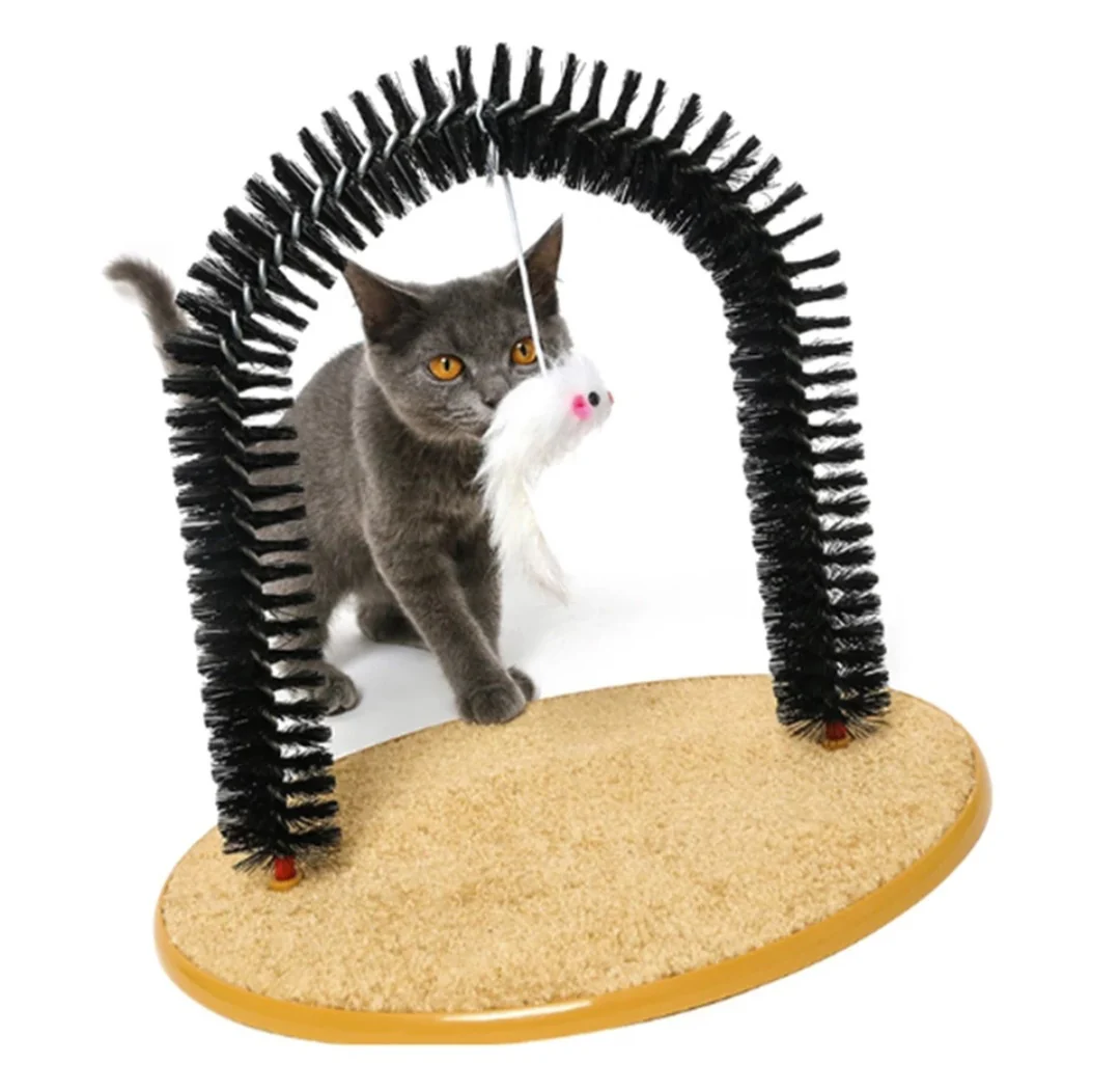ARCO MASAJEADOR Y CEPILLO PARA GATOS PURRFECT ARCH GROOM TOY