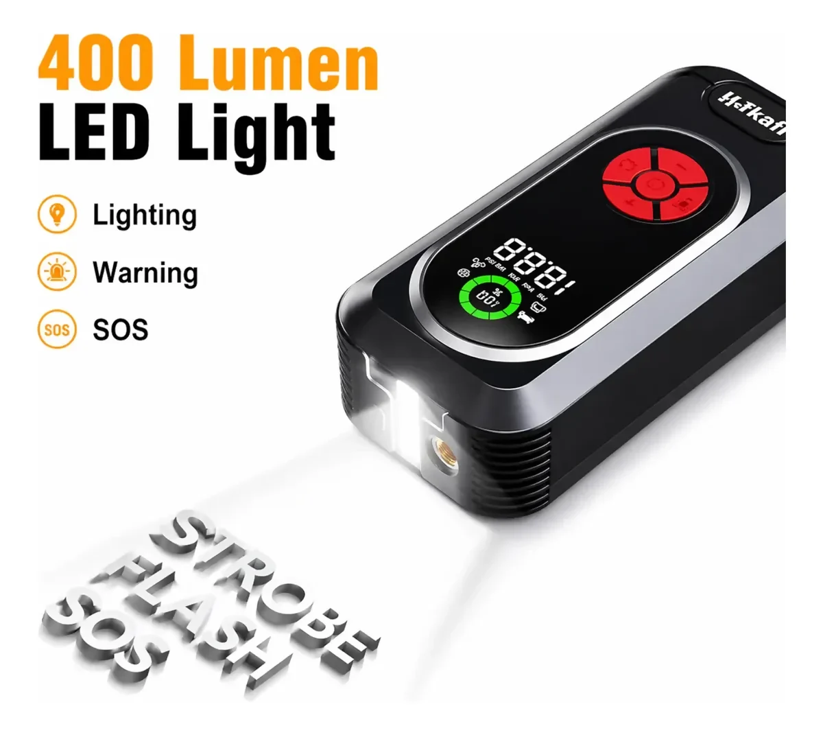 ARRANCADOR INFLADOR LLANTAS POWER BANK LINTERNA LED DISPLAY - Image 3