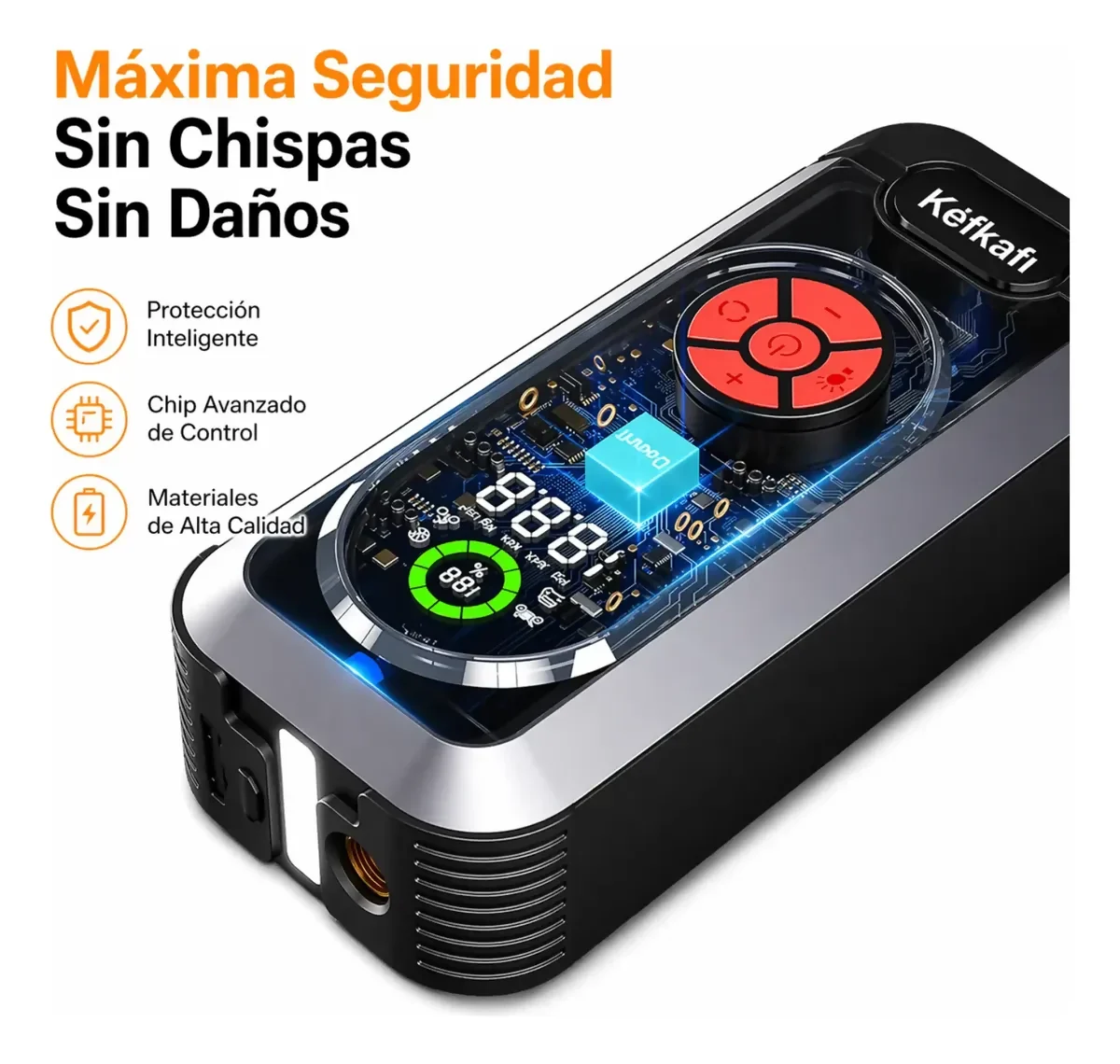 ARRANCADOR INFLADOR LLANTAS POWER BANK LINTERNA LED DISPLAY - Image 4