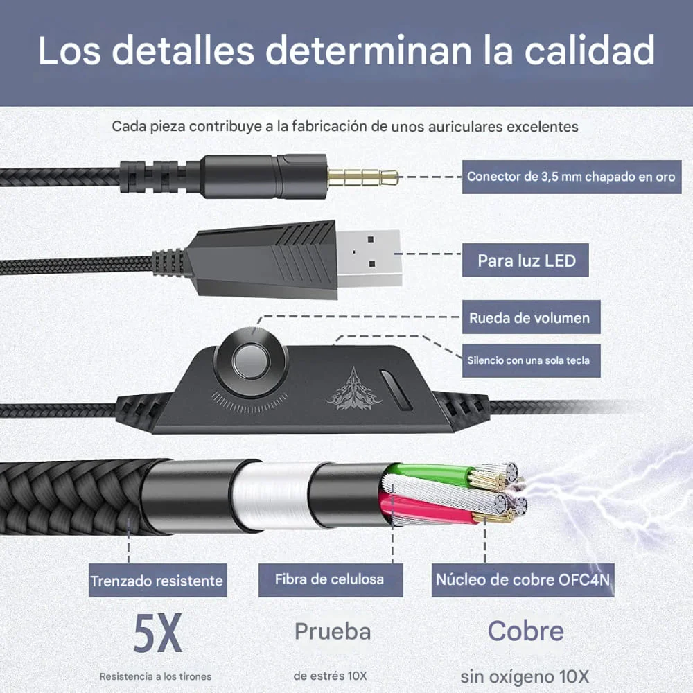 AUDÍFONOS GAMER DIADEMA AURICULAR COMPATIBLE PC PS5 PS4 XBOX - Image 5