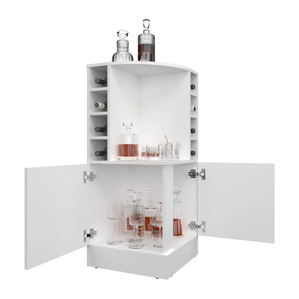 BAR BAJO JAKE, BLANCO, CON ESPACIO PARA ORGANIZAR LICORES ZF