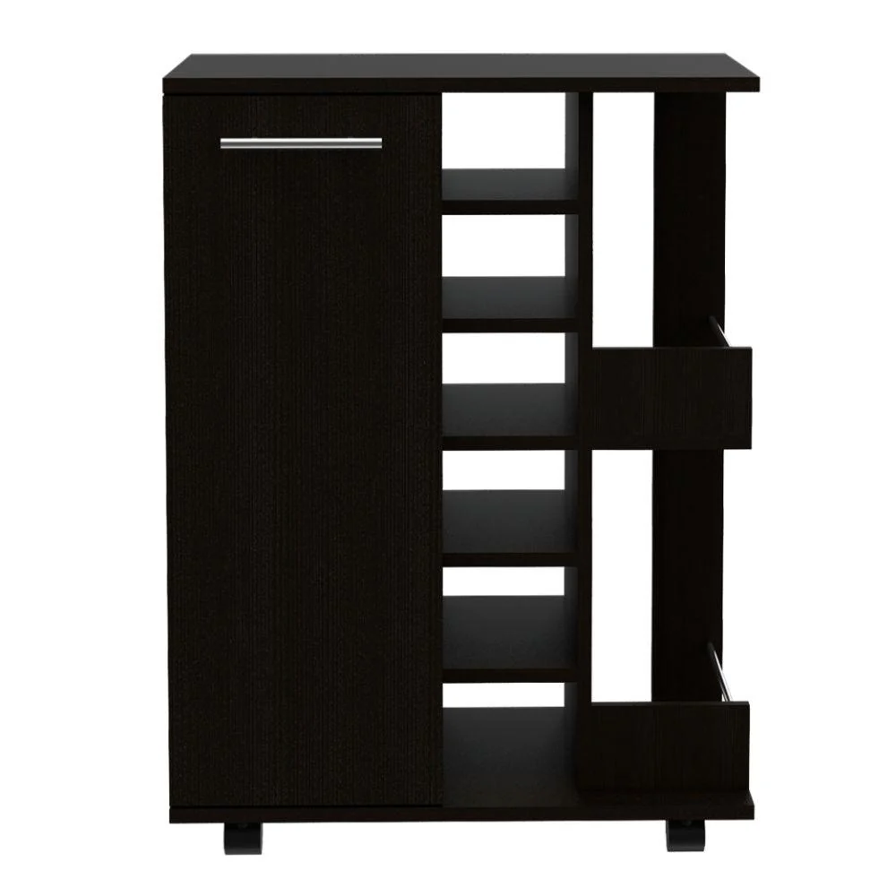 BAR CART ARGUS, WENGUE, CON ESPACIO PARA BOTELLAS Y PORTA COPAS  ZF - Image 5