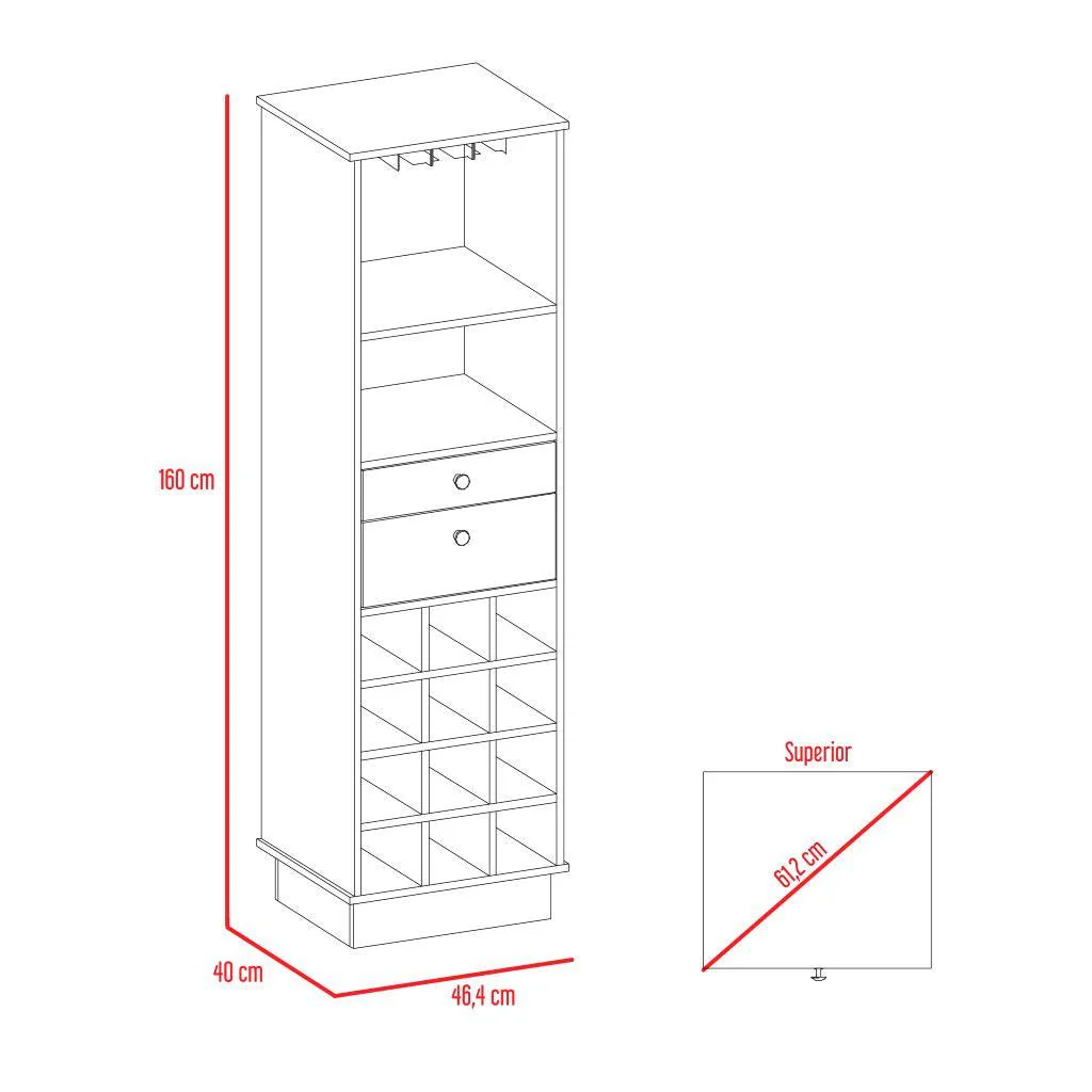 BAR CLASIC, WENGUE Y COBRE, CON ESPACIO PARA BOTELLAS Y PORTA COPAS - Image 16