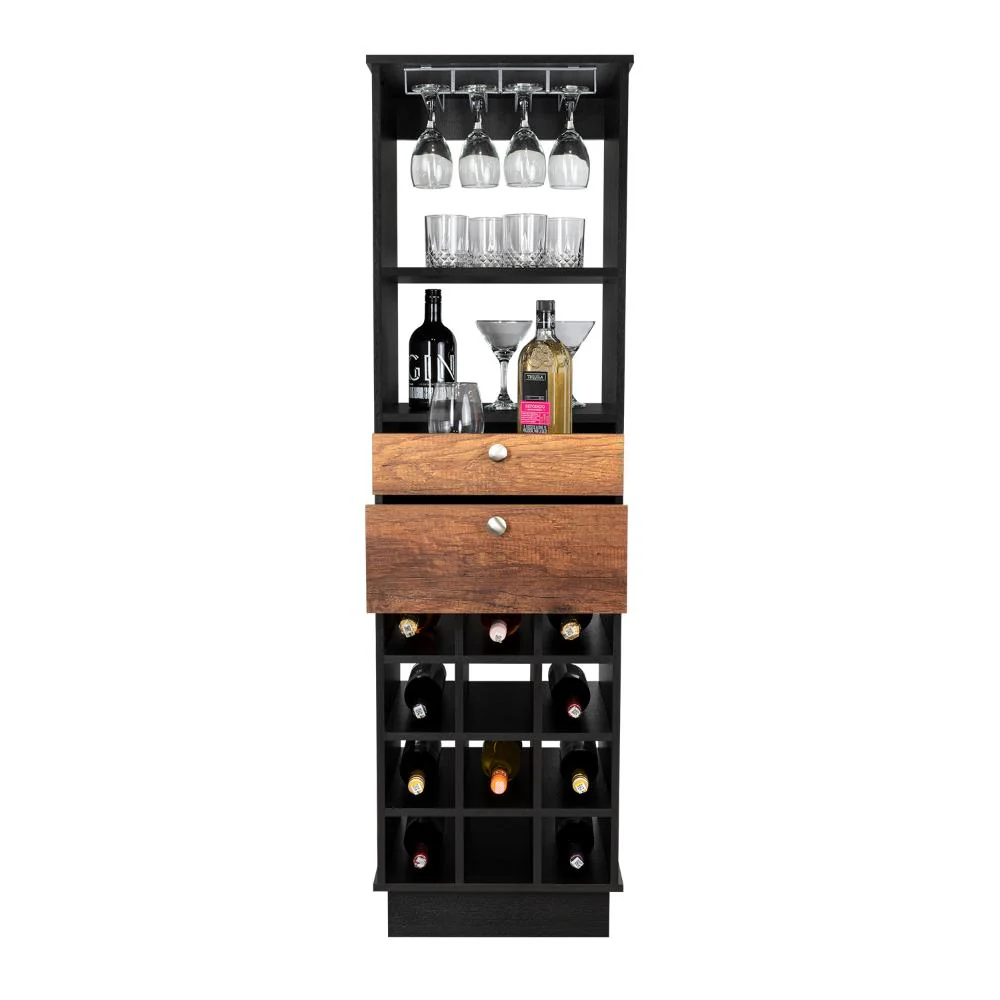 BAR CLASIC, WENGUE Y COBRE, CON ESPACIO PARA BOTELLAS Y PORTA COPAS - Image 4