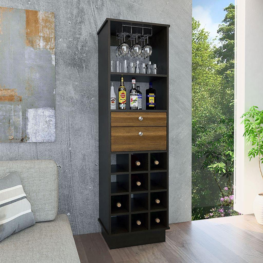 BAR CLASIC, WENGUE Y COBRE, CON ESPACIO PARA BOTELLAS Y PORTA COPAS - Image 5