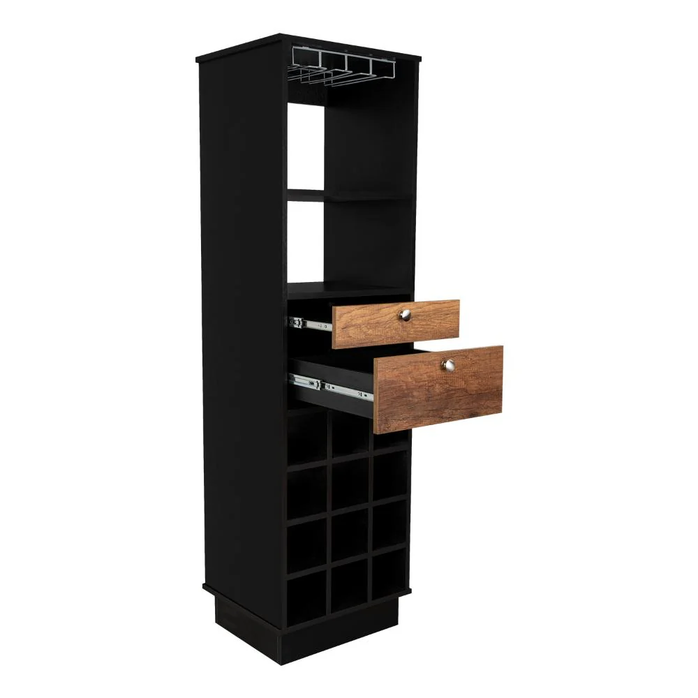BAR CLASIC, WENGUE Y COBRE, CON ESPACIO PARA BOTELLAS Y PORTA COPAS - Image 8