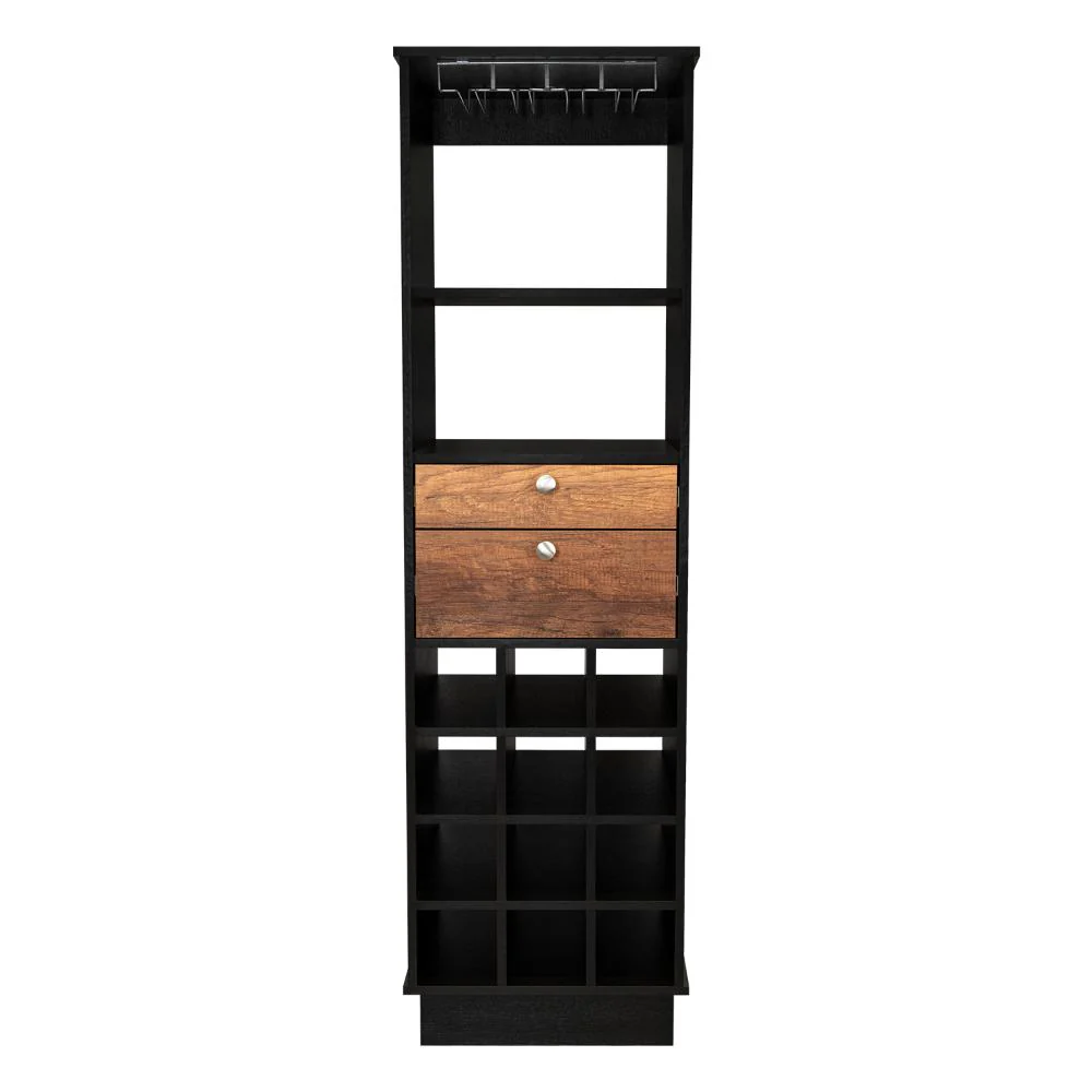 BAR CLASIC, WENGUE Y COBRE, CON ESPACIO PARA BOTELLAS Y PORTA COPAS - Image 9