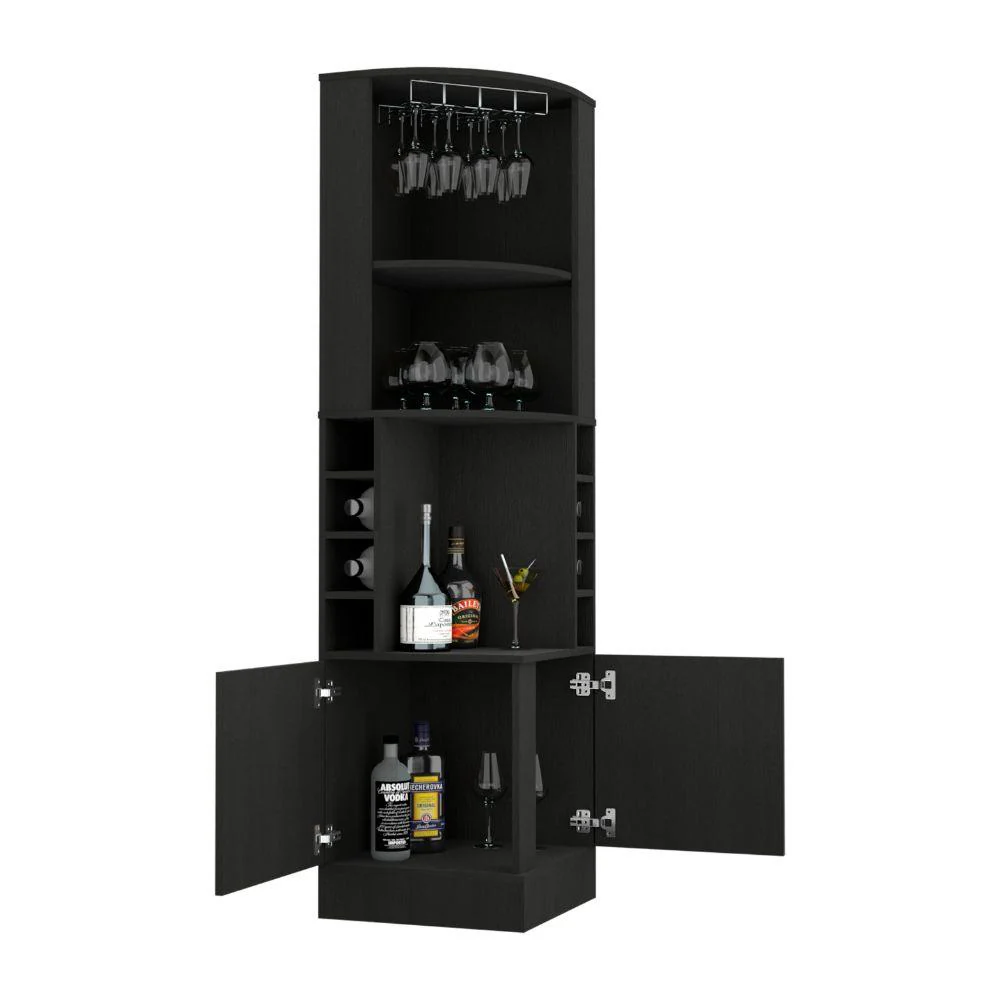 BAR ESQUINERO ASCHER, WENGUE, CON DOS PUERTAS Y PORTA COPAS ZF