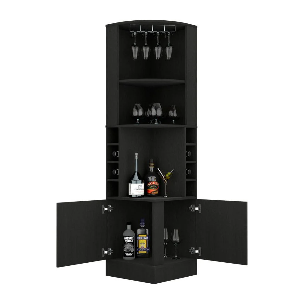 BAR ESQUINERO ASCHER, WENGUE, CON DOS PUERTAS Y PORTA COPAS ZF - Image 2
