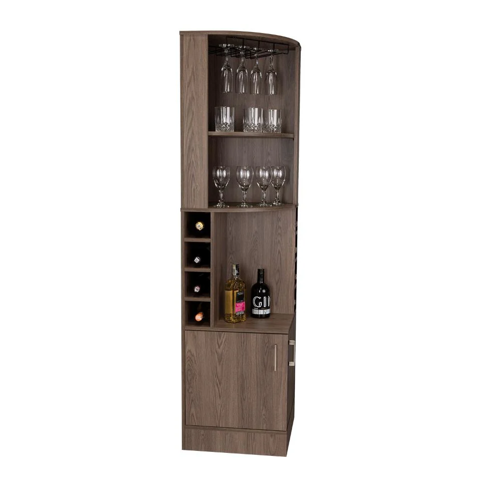 BAR ESQUINERO CELESTE, CHOCOLATE, CON DOS PUERTAS Y ESPACIO PORTA COPAS    ZF