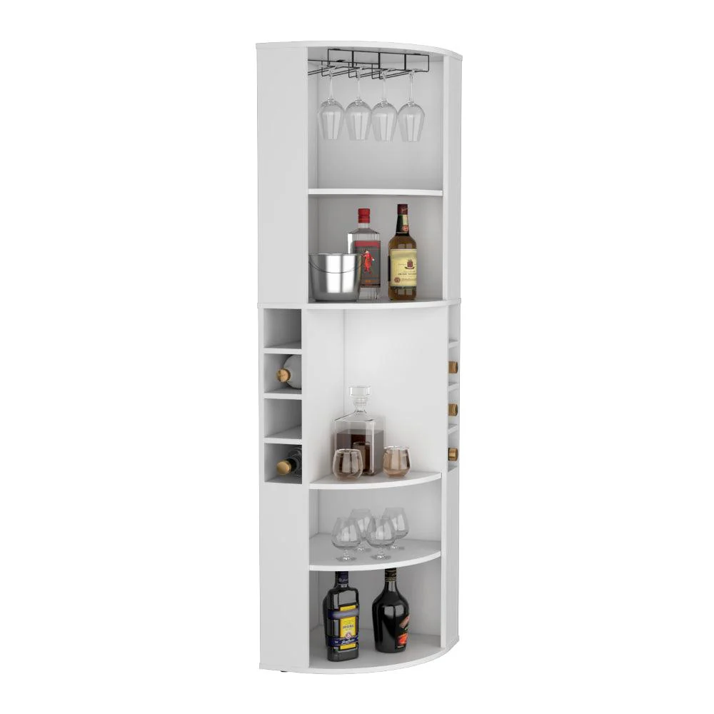 BAR ESQUINERO NABOD, BLANCO, CON ESPACIO PARA ORGANIZAR LICORES ZF