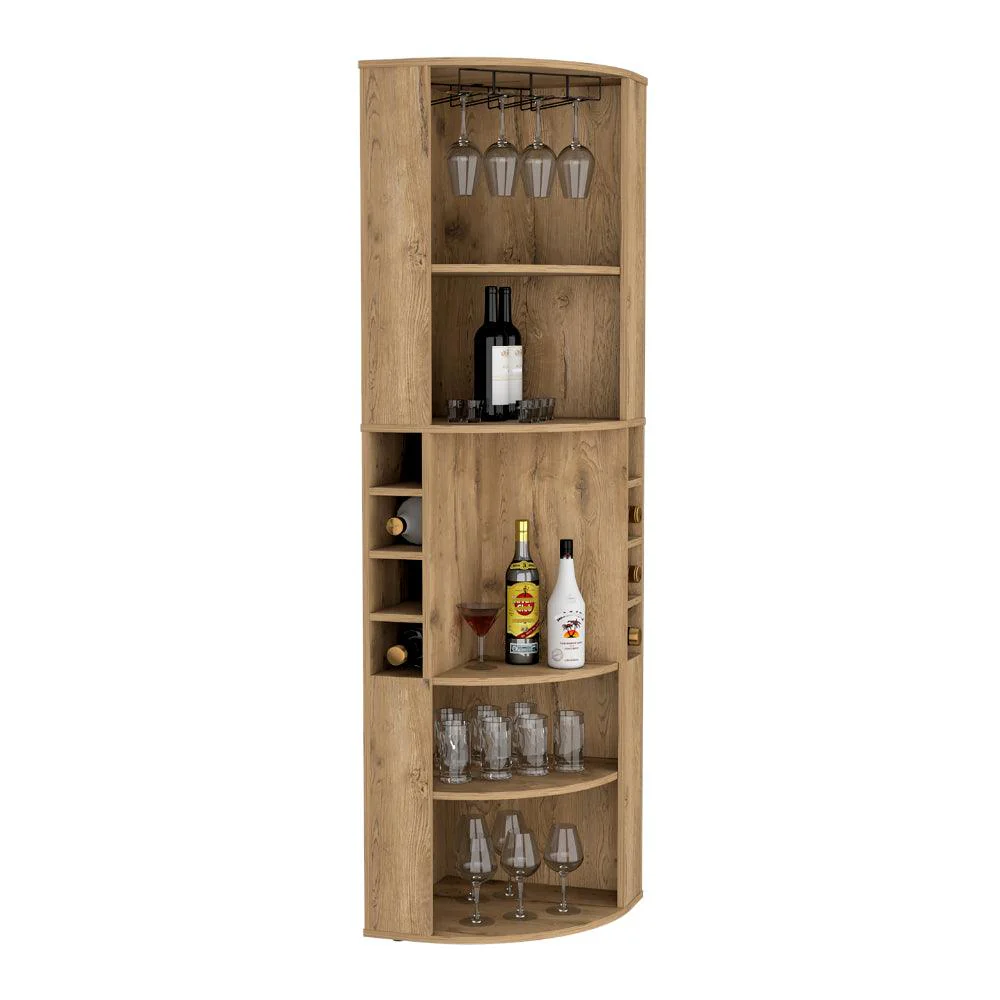 BAR ESQUINERO NABOD, MACADAMIA, CON ESPACIO PARA ORGANIZAR LICORES ZF
