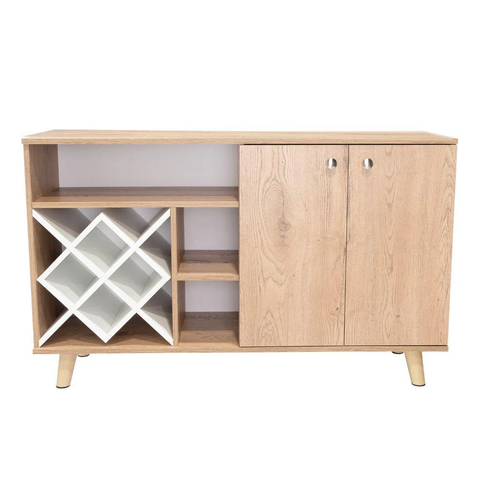 BAR NANTES, MACADAMIA Y BLANCO, CON ESPACIO PARA BOTELLAS Y PORTA COPAS - Image 12