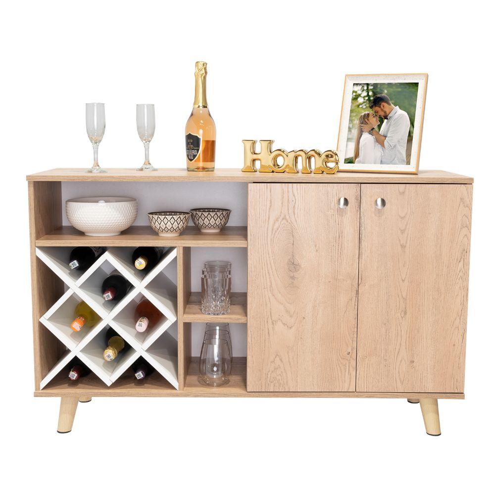 BAR NANTES, MACADAMIA Y BLANCO, CON ESPACIO PARA BOTELLAS Y PORTA COPAS - Image 2