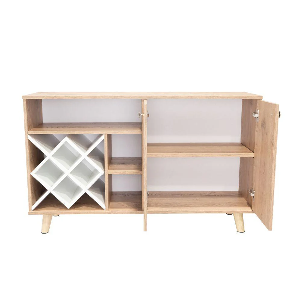 BAR NANTES, MACADAMIA Y BLANCO, CON ESPACIO PARA BOTELLAS Y PORTA COPAS - Image 7