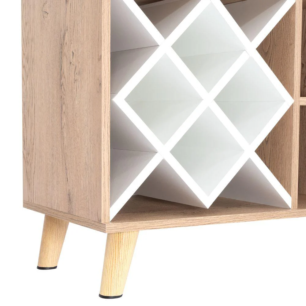 BAR NANTES, MACADAMIA Y BLANCO, CON ESPACIO PARA BOTELLAS Y PORTA COPAS - Image 8