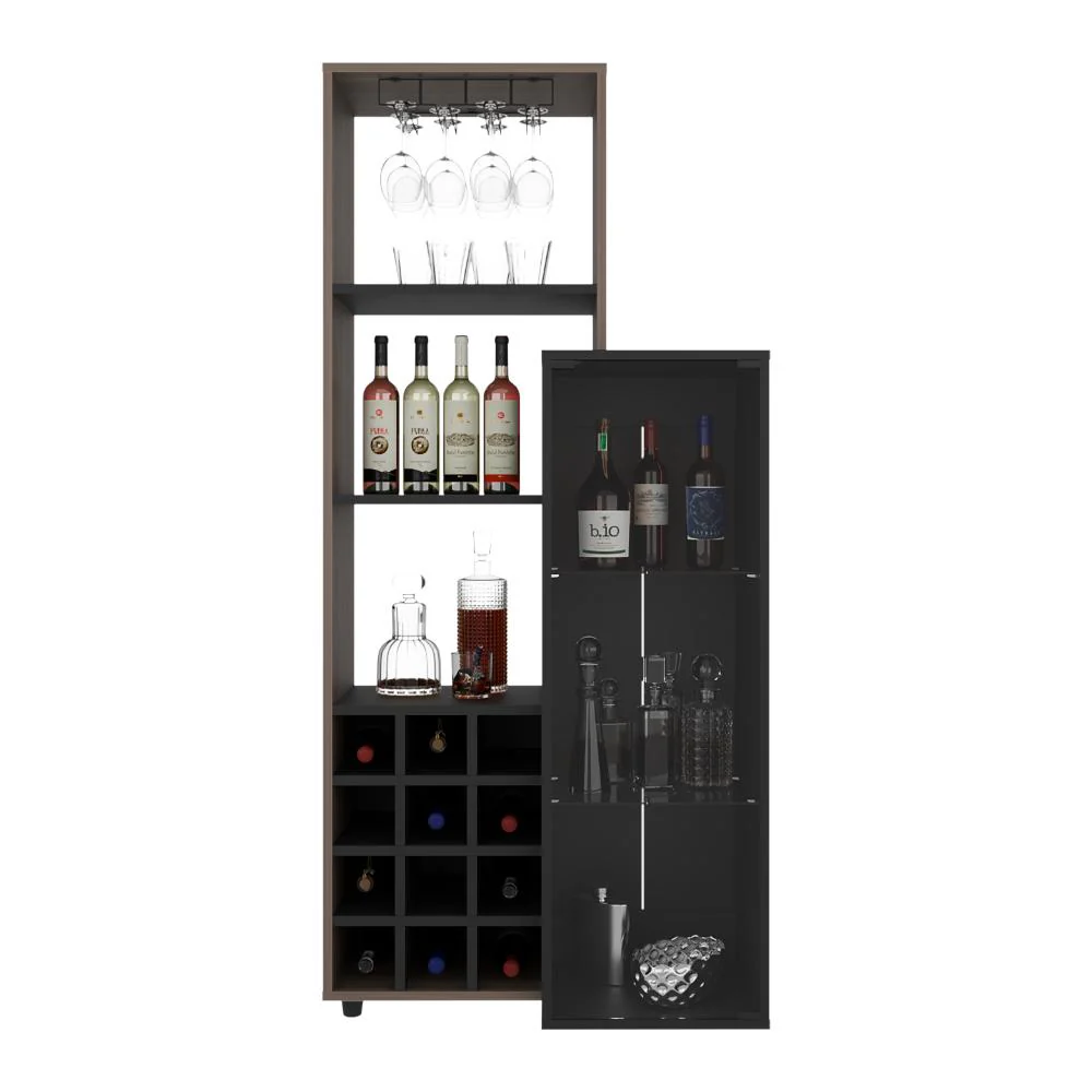 BAR OZZY, WENGUE Y MILAN, CON ESPACIO PARA ORGANIZAR LICORES Y VASOS - Image 2