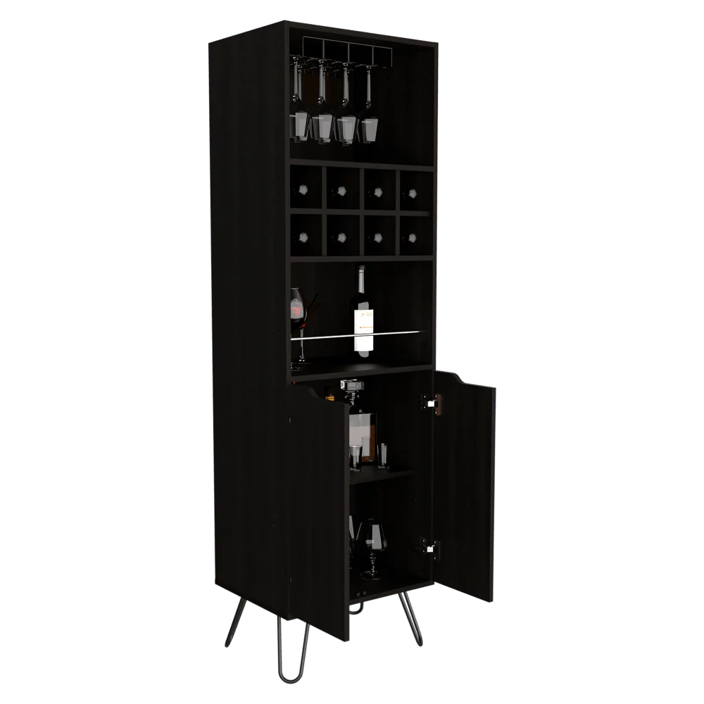 BAR SALEK, WENGUE, CON ESPACIO PARA BOTELLAS Y PORTACOPAS  ZF