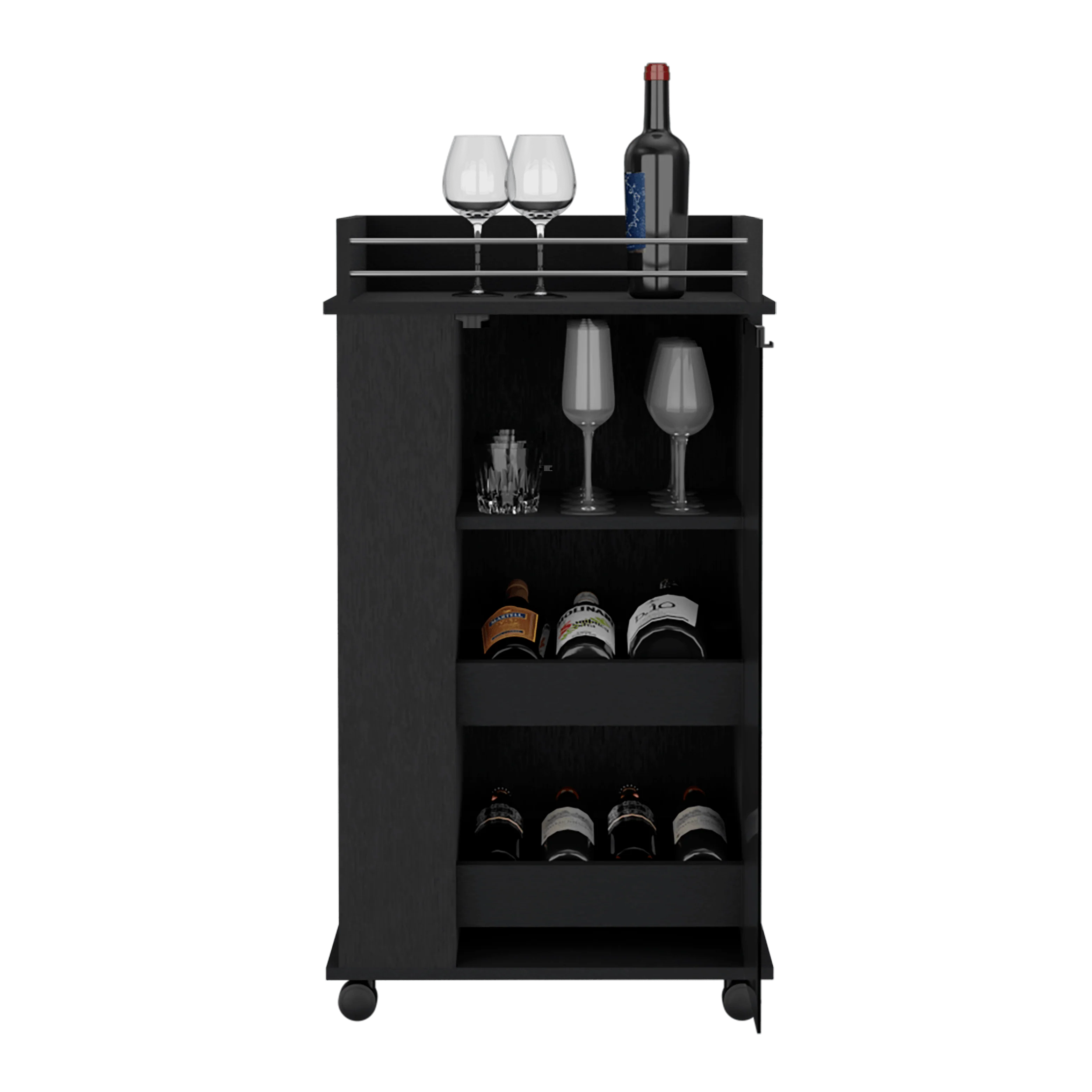 BAR SPIRIT, WENGUE, CON AMPLIOS ESPACIOS PARA UBICAR COPAS Y BOTELLAS ZF