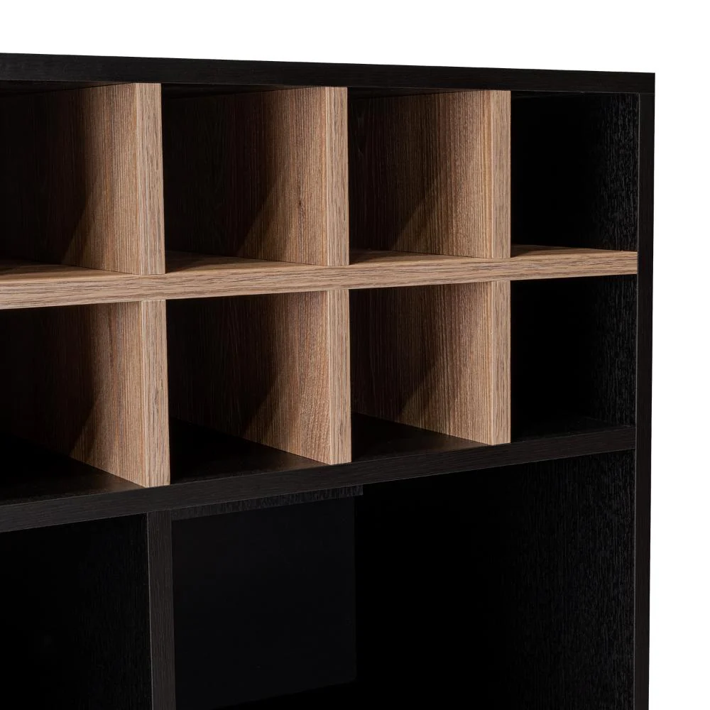 BAR WESLEY, WENGUE Y MIEL, CON AMPLIO ESPACIO PARA ALMACENAMIENTO Y PATAS METÁLICAS - Image 11