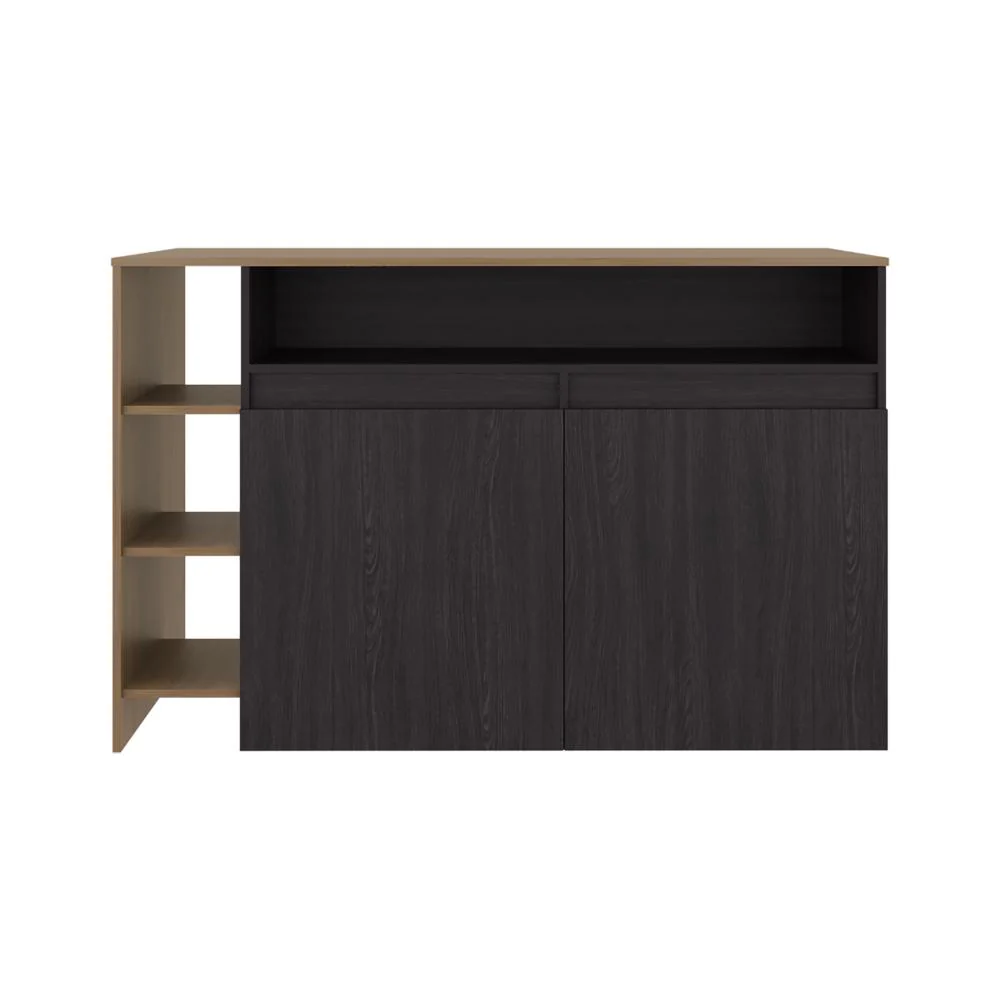 Barra de Cocina Bani, Kronos Wengue y Kronos Fresno, Moderna con entrepaños y puertas ZF - Image 7