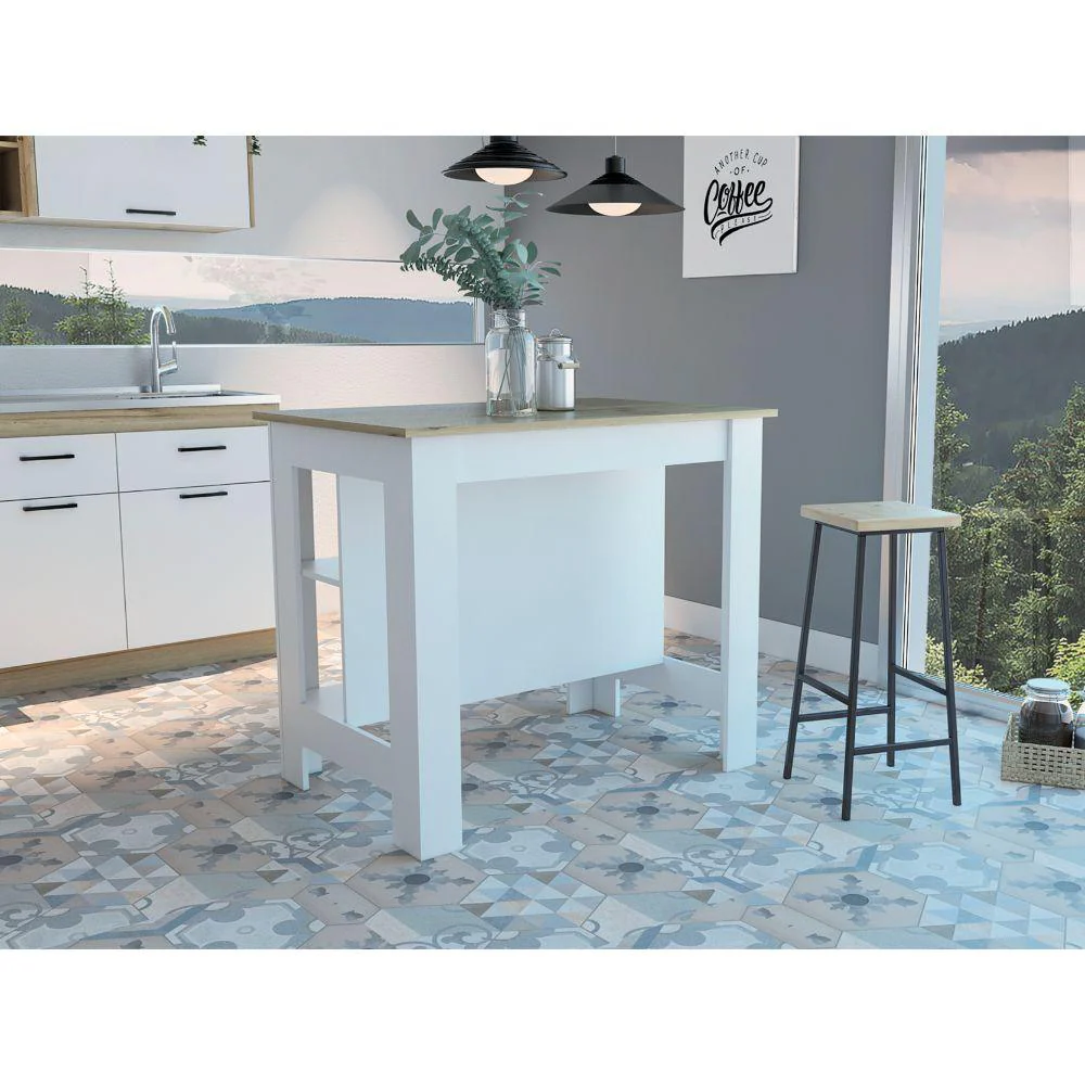 BARRA DE COCINA CALA, BLANCO DUQUEZA Y CAFÉ CLARO, CON AMPLIA SUPERFICIE EN LA MESA - Image 3