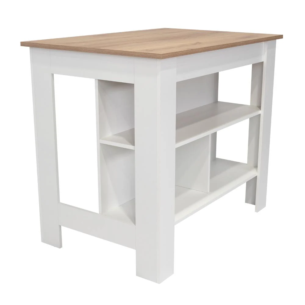 BARRA DE COCINA CALA, BLANCO DUQUEZA Y CAFÉ CLARO, CON AMPLIA SUPERFICIE EN LA MESA - Image 5