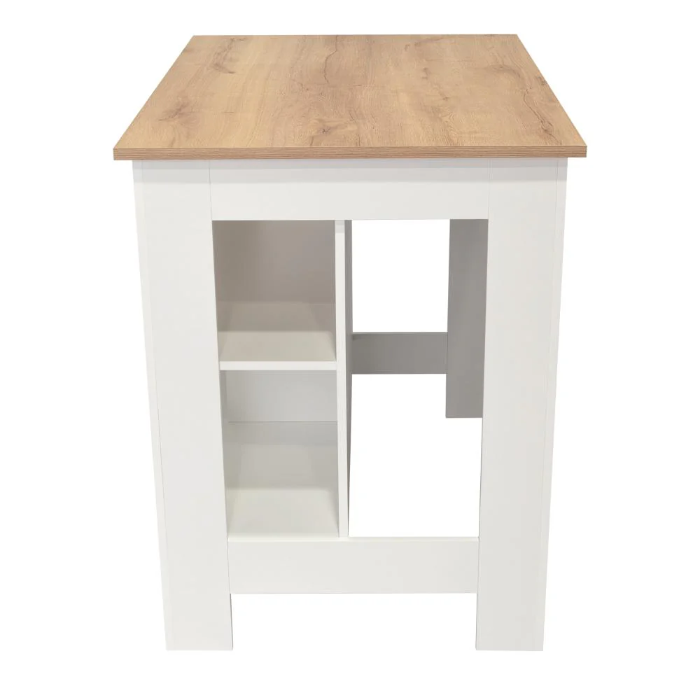 BARRA DE COCINA CALA, BLANCO DUQUEZA Y CAFÉ CLARO, CON AMPLIA SUPERFICIE EN LA MESA - Image 7