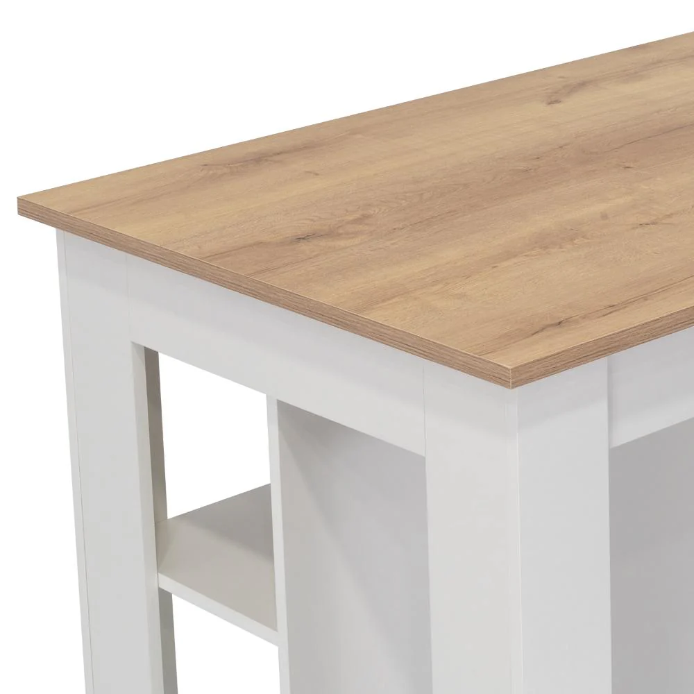 BARRA DE COCINA CALA, BLANCO DUQUEZA Y CAFÉ CLARO, CON AMPLIA SUPERFICIE EN LA MESA - Image 9