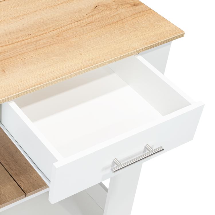 BARRA DE COCINA CALA, BLANCO NEVADO Y CAFÉ CLARO, CON AMPLIA SUPERFICIE EN LA MESA ZF - Image 12