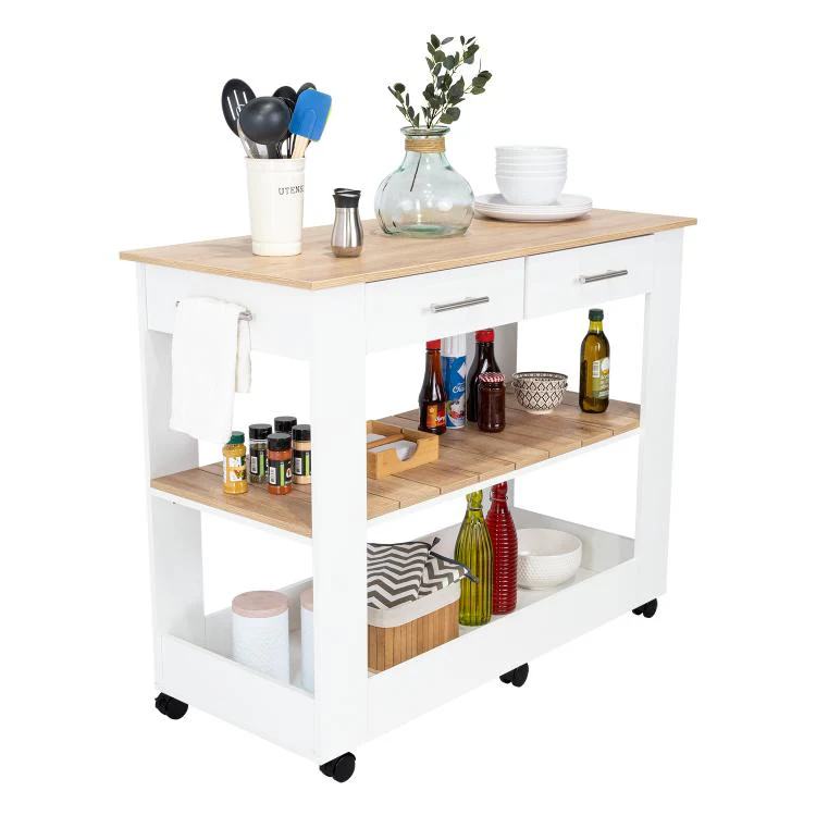 BARRA DE COCINA CALA, BLANCO NEVADO Y CAFÉ CLARO, CON AMPLIA SUPERFICIE EN LA MESA ZF - Image 2